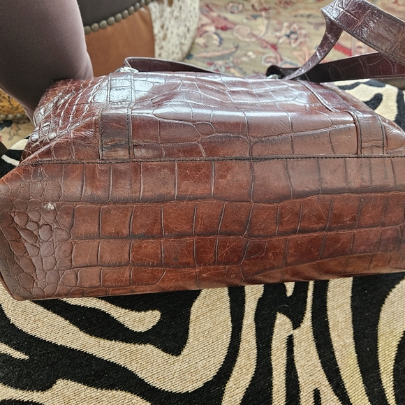 Leather tote with silver buckles - Picture 6 of 13